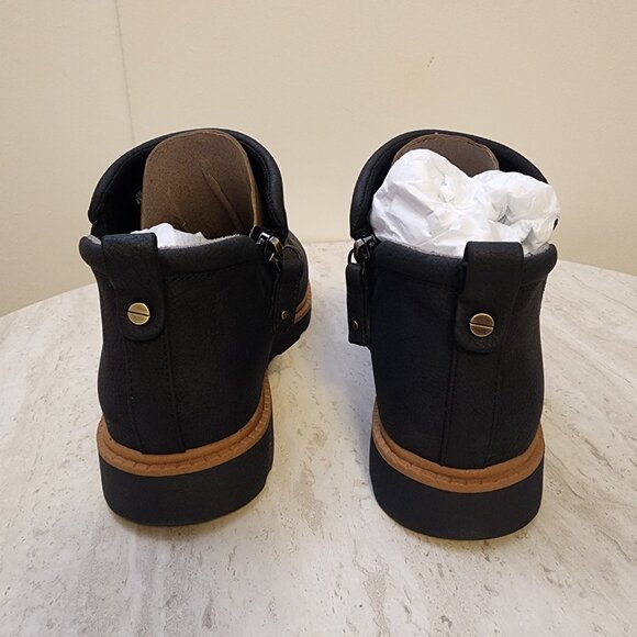 Dr. Scholls womens Margo Lug Sole Chelsea Booties Black Faux Leather - b029 - Picture 2 of 9